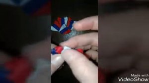 КАНЗАШИ. Брошь "Триколор России" ко дню России из репсовой ленты 2,5 см.