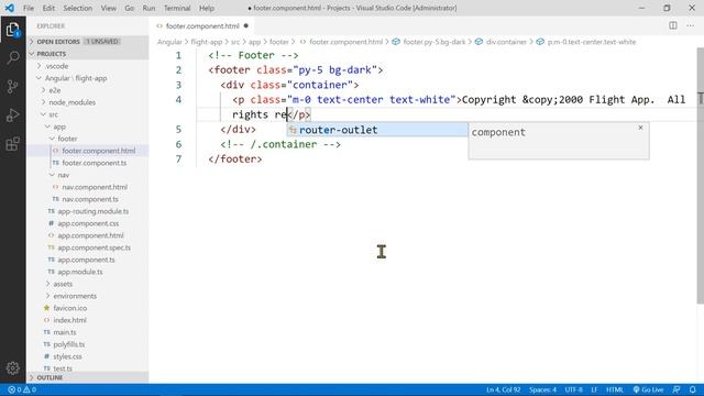 Angular: Creating the Footer Component for Flight App смотреть онлайн