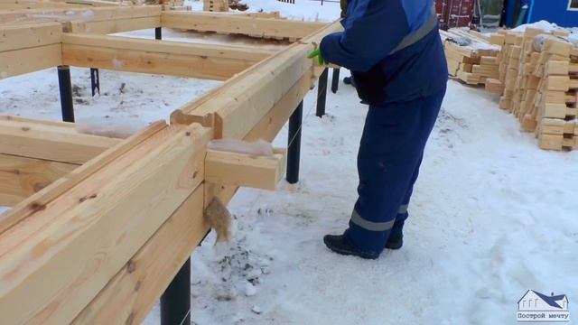 Начало строительства большого и красивого дома из профилированного бруса в г. Лабытнанги смотреть онлайн