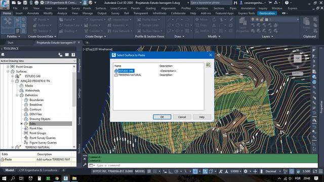 Junção superfície (Estudo barragem e terreno natural) no AutoCAD Civil 3D 2020 | Aula 17 de 19 смотреть онлайн