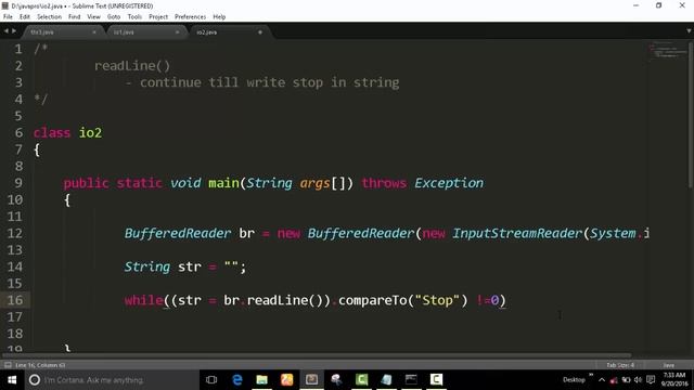 IO Management 2 with readLine() method : Java Program смотреть онлайн