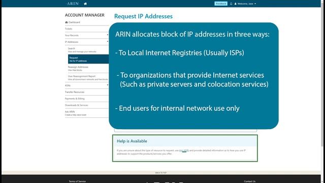 Using Your ARIN Online Account - Requesting IP Address Space смотреть онлайн