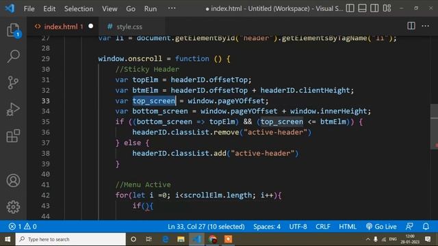How To Make Sticky Header And Change Menu Color On Scroll Javascript || Javascript Tutorial || Js смотреть онлайн