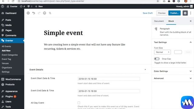 Create a new event using the Eventer Plugin for WordPress смотреть онлайн