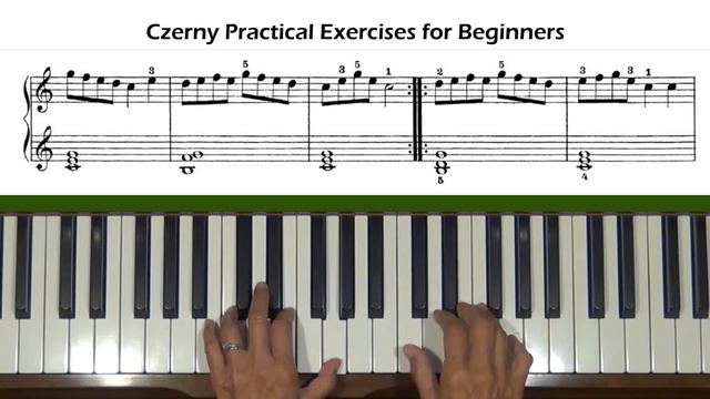 Czerny Practical Exercises for Beginners Op. 599, No. 12 Piano Tutorial смотреть онлайн