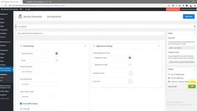 How to setup newsletter on the homepage? | Blossom Travel WordPress Theme смотреть онлайн