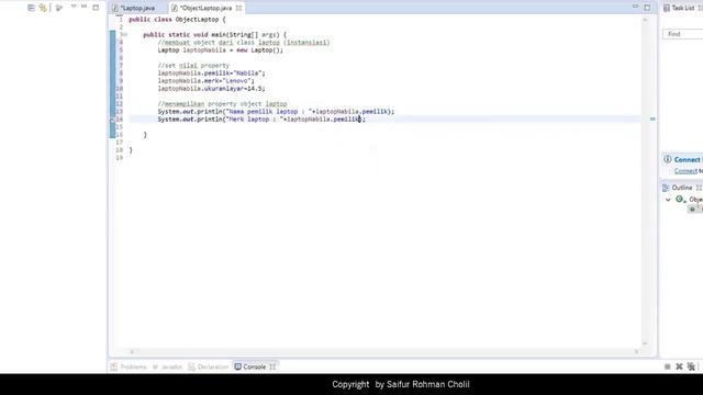 MEMBUAT CLASS, OBJECT, PROPERTY DAN METHOD DENGAN JAVA смотреть онлайн