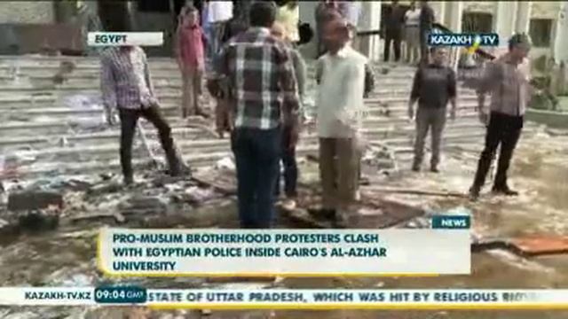 Беспорядки в каирском университете "Аль-Азхар" смотреть онлайн