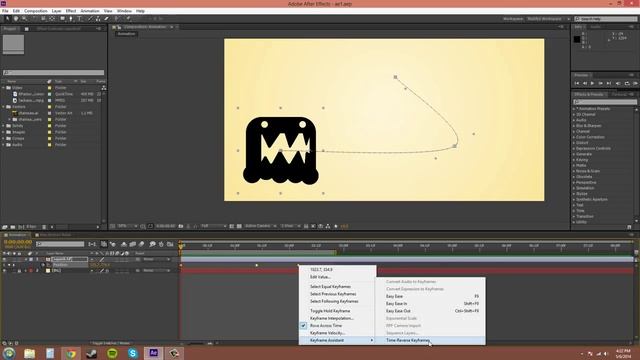 After Effects CS6 Tutorial - 34 - Time Reverse Keyframes смотреть онлайн
