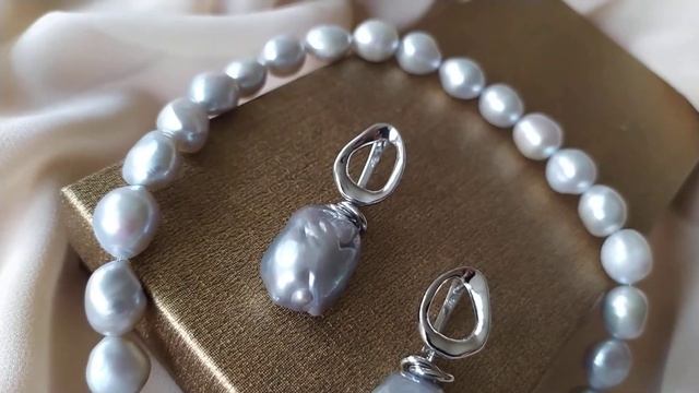 Колье и серьги с барочным жемчугом | Ручная работа смотреть онлайн