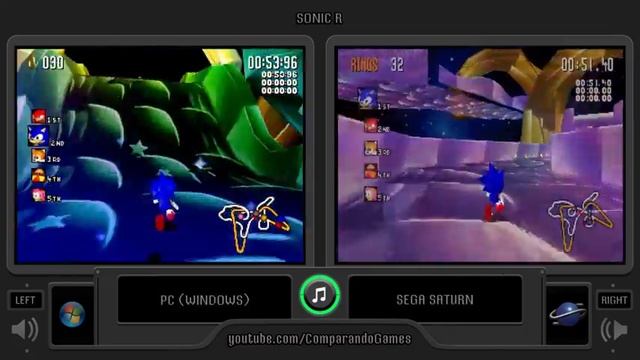 Sonic R (Pc vs Sega Saturn) Side by Side Comparison смотреть онлайн