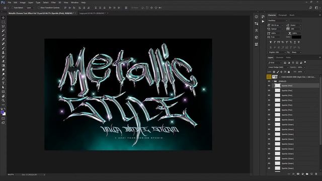 Metallic Chrome Text Effect and Logo Style - Adobe Photoshop смотреть онлайн