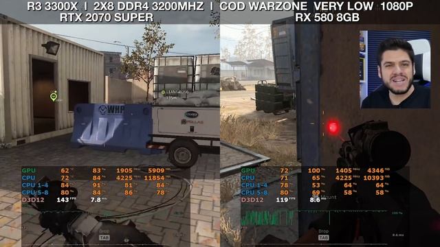 Ryzen 3 3300X COD Warzone: RX 580 ou RTX 2070 Super COMPETITIVO vs LOW vs ULTRA 144 FPS/144 Hz? смотреть онлайн