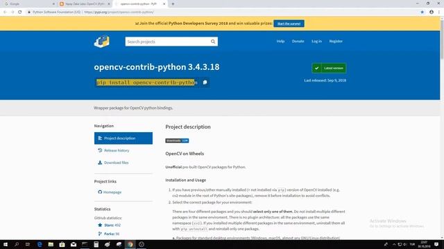 OpenCV (Python) Contrib Installation on Windows via pip смотреть онлайн