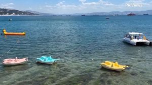 Кабардинка пляж Оазис сегодня 1 июля 2024. Обстановка на пляже море и погода сейчас