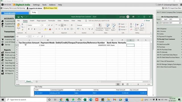 Import Receipt From Customers and Payment To Supplier from Excel in Book Keeper Windows [English] смотреть онлайн
