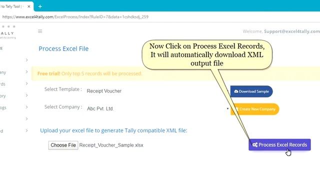 Excel To Tally - Import Receipt Voucher Excel Data To Tally Using Excel4Tally.com
