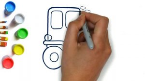 Как нарисовать трактор, самый простой и лёгкий рисунок синего трактора для рисования детей и малыше