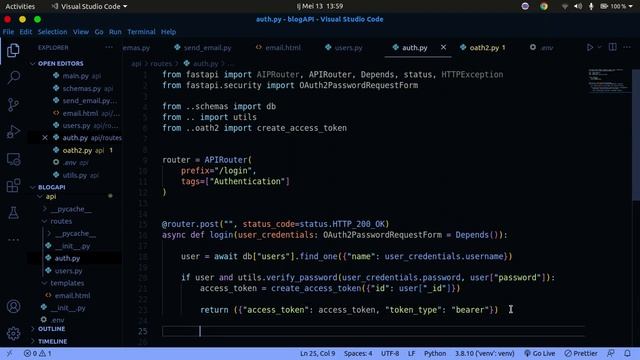 Python API Development With FastAPI - Comprehensive Course for Beginners P-4 Login n Authentication смотреть онлайн