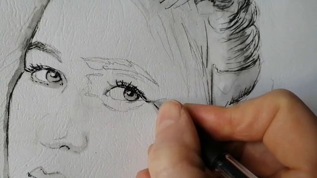 Портрет гелевой ручкой. Поэтапно. смотреть онлайн