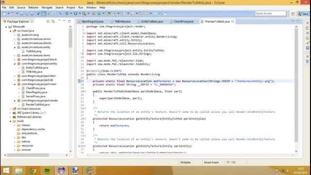 Minecraft forge modding 1.7.X - Basic Entity Rendering смотреть онлайн