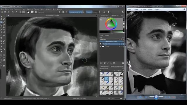 DIGITAL ART || РИСУЮ ПОРТРЕТ ДЭНИЭЛА РЭДКЛИФФА В ПРОГРАММЕ KRITA смотреть онлайн