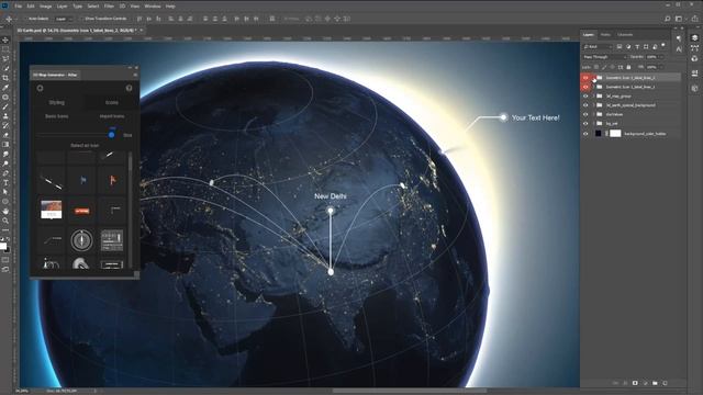 How to create a 3D Earth flight time infographic with Photoshop and ATLAS смотреть онлайн