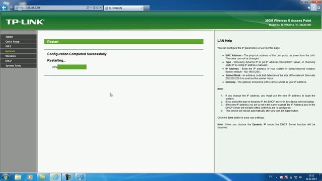 Настройка Wireless Access Point как client (TP-LINK Wireless N Access Point TL-WA801ND) смотреть онлайн
