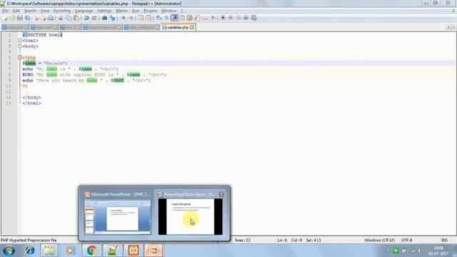 PHP Tutorials #3 - Syntax and Variables смотреть онлайн
