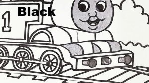 How to draw Thomas train | learn colors easy drawing painting coloring pages for kids