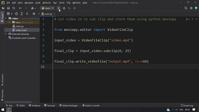 Cut Video into Sub Clip and Store Them Using Python Moviepy || Extract Sub Clip from Video File Cli смотреть онлайн