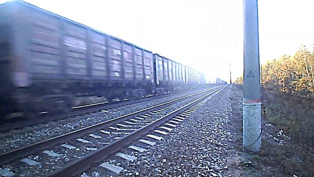 Электровоз ВЛ11 116 с грузовым составом, перегон Гжель, Куровская, участок платформа Анциферово смотреть онлайн