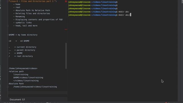 Linux Training 6 - $HOME (~), root, cd, mkdir -p, ls -Rltr, rm -r, absolute and relative paths смотреть онлайн