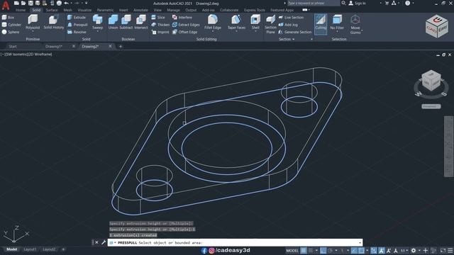 AutoCAD - Flange with internal thread | Design of flange on AutoCAD смотреть онлайн