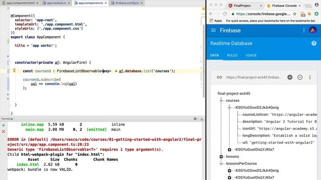 ? AngularFire Hello World for Angular Final -Write Your First Query using Firebase List Observable смотреть онлайн
