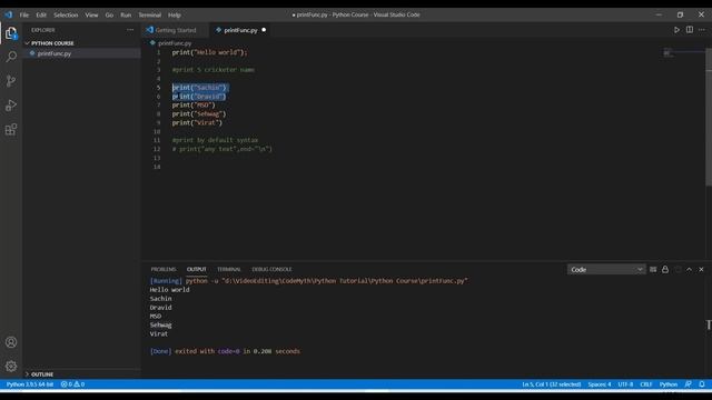 Python Print Functionality in Hindi || CODE MYTH смотреть онлайн