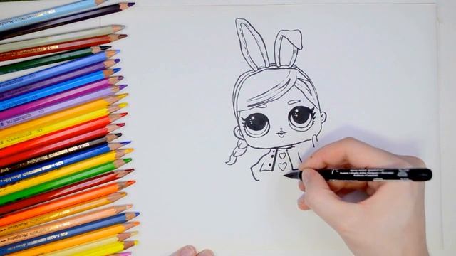 Рисуем куклу ЛОЛ Зайка (Hops). How to Draw #LOL Surprise Baby Doll смотреть онлайн