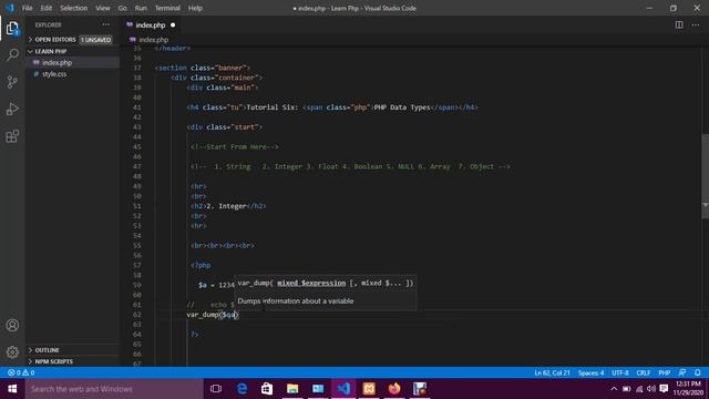 PHP *Data Types* [Tutorial-06] смотреть онлайн