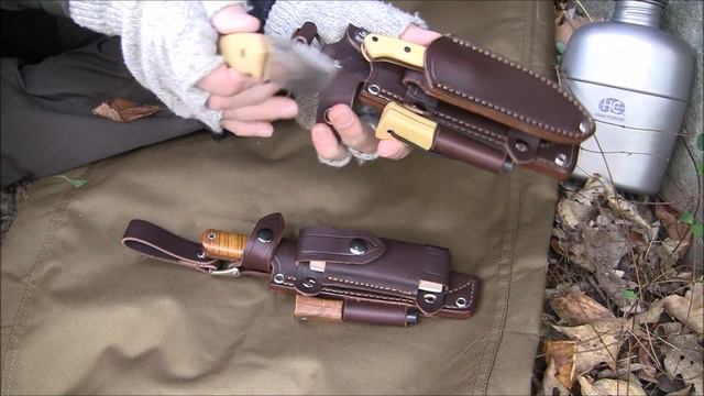Bark River Bushcraft and Hunting Knives - Springbok and Little Carver - Custom Leather Sheaths смотреть онлайн