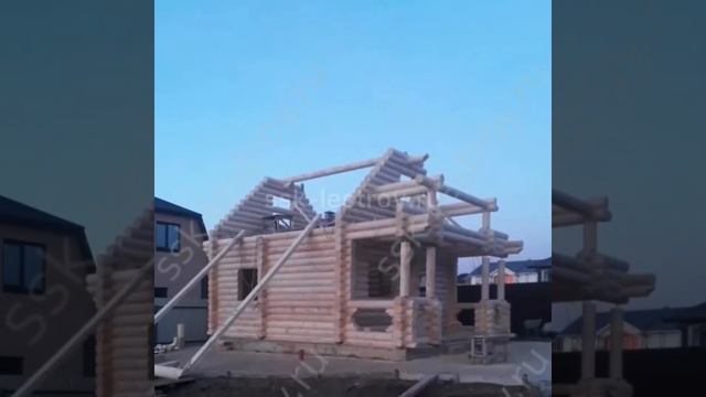 Строительство дома с мансардой из оцилиндрованного бревна смотреть онлайн