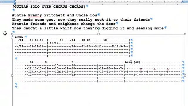 Guitar tab editing help MSWord смотреть онлайн