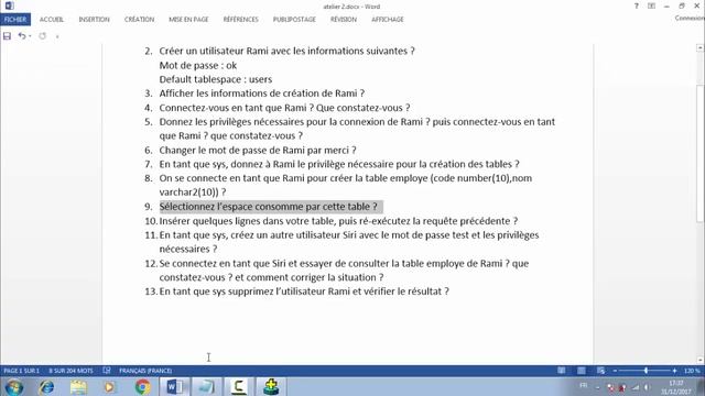 Atelier Géstion des utilisateurs et privileges(réponses dans description) смотреть онлайн