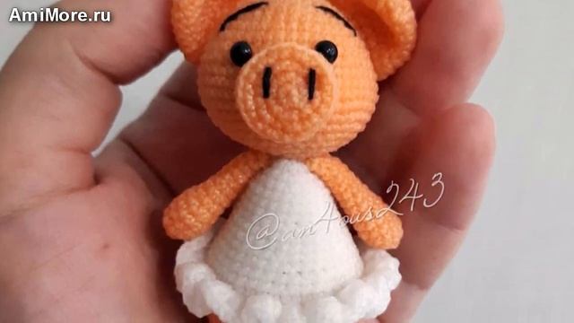 Амигуруми: схема Свинки в платье. Игрушки вязаные крючком - Free crochet patterns. смотреть онлайн