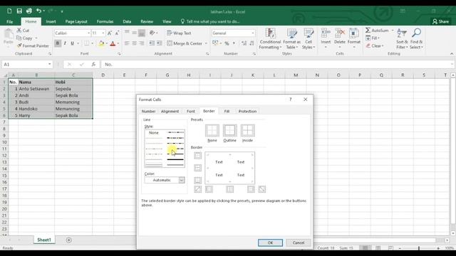 Belajar Excel untuk pemula | Episode 2 Merapikan table dengan border, dll. смотреть онлайн