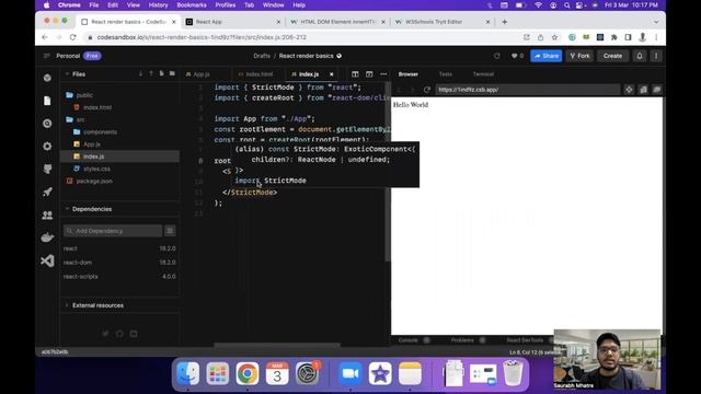 Understanding render method in react js using example of innerHTML смотреть онлайн