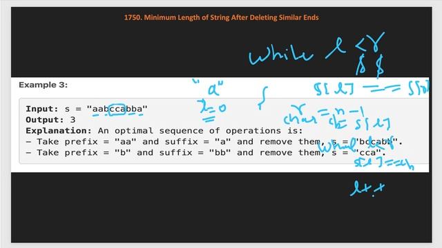 Minimum Length of String After Deleting Similar Ends | LeetCode 1750 | Two Pointer | String смотреть онлайн
