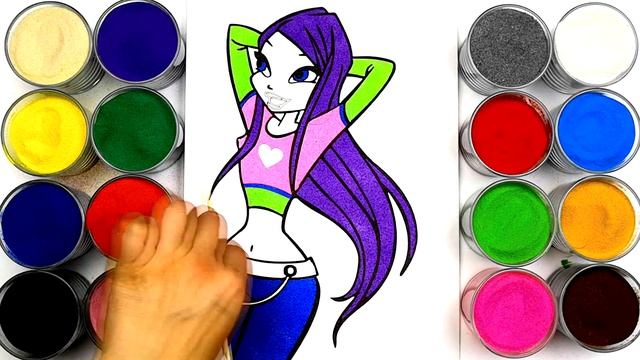 Феи Винкс Раскраска. Рисование песком. BabyBox art/ WINX смотреть онлайн