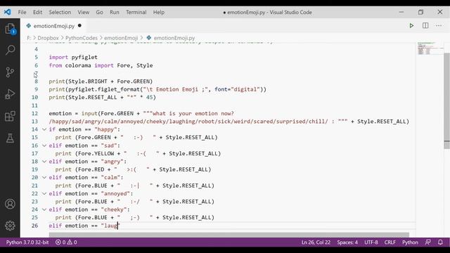 Emotion Emoji using Python | #Python Projects | Example of If Else смотреть онлайн