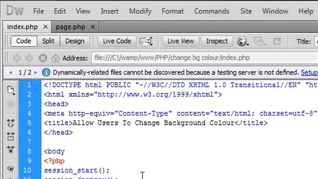 PHP: Allow users to change the background colour смотреть онлайн