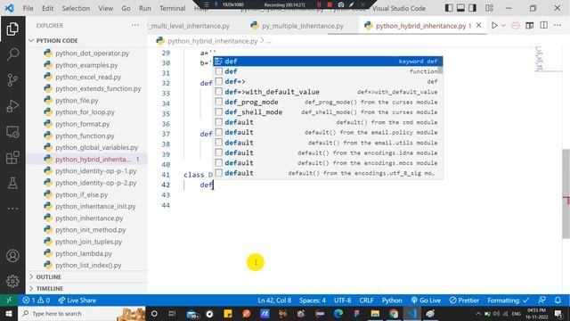 Python Hybrid Inheritance #python #lingarajtechhub смотреть онлайн